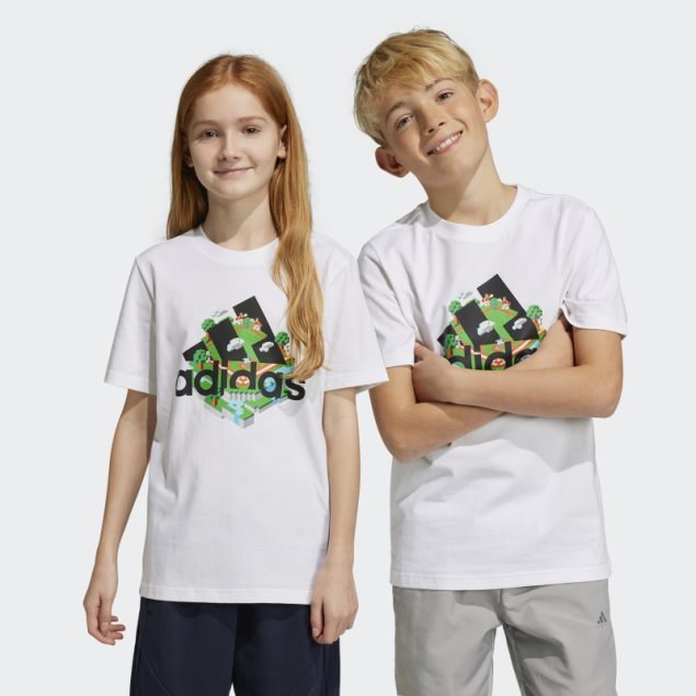 Adidas X Lego Graphic Camiseta Moda Blanco