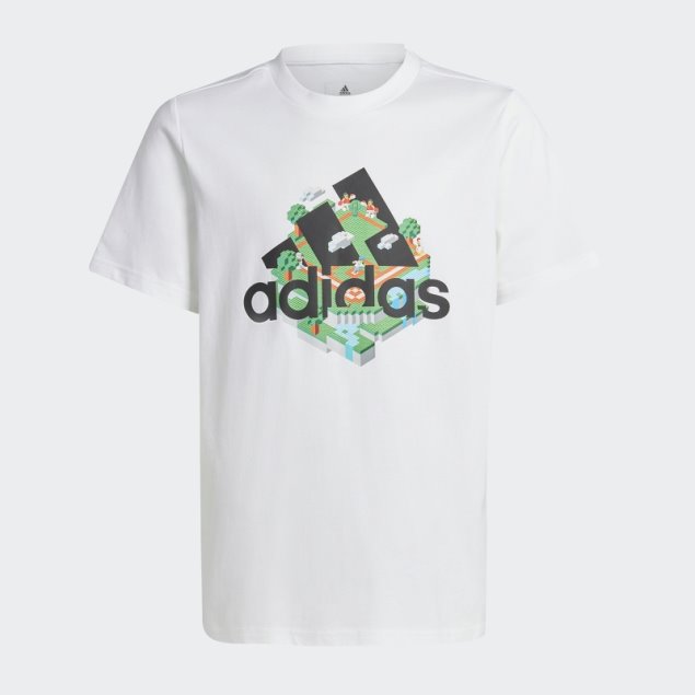 Adidas X Lego Graphic Camiseta Moda Blanco