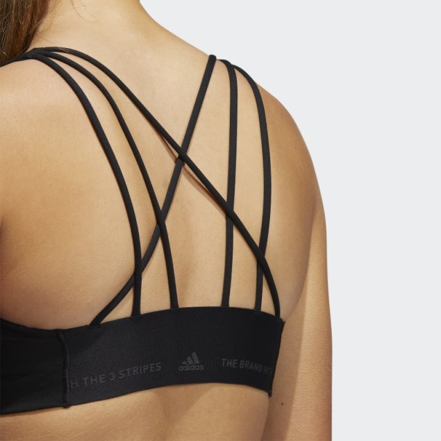 Sujetador De Sujeción Media Coreflow Negro Adidas