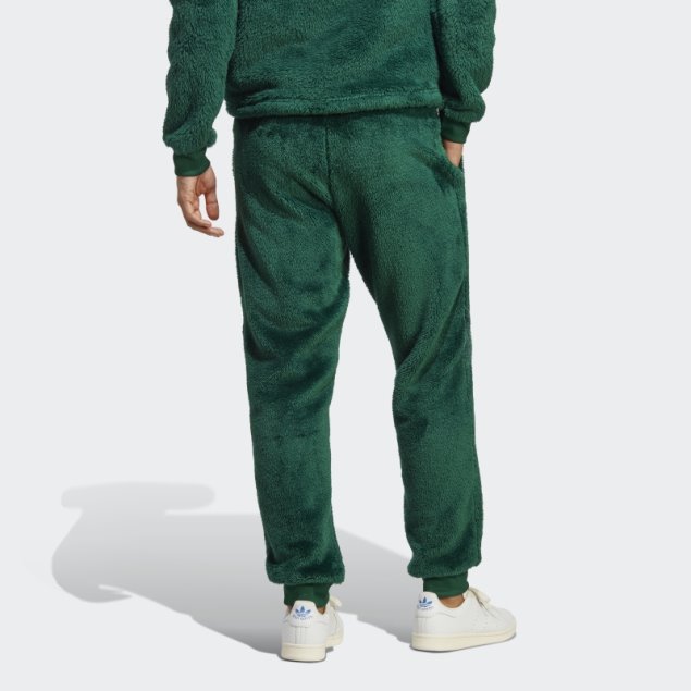 Pantalón De Chándal Adidas Essentials+ Fluffy Fleece Verde Oscuro