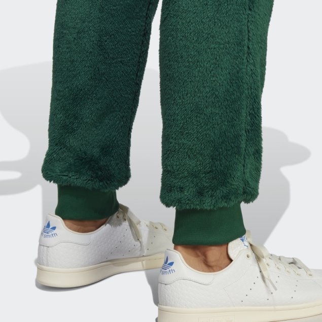 Pantalón De Chándal Adidas Essentials+ Fluffy Fleece Verde Oscuro