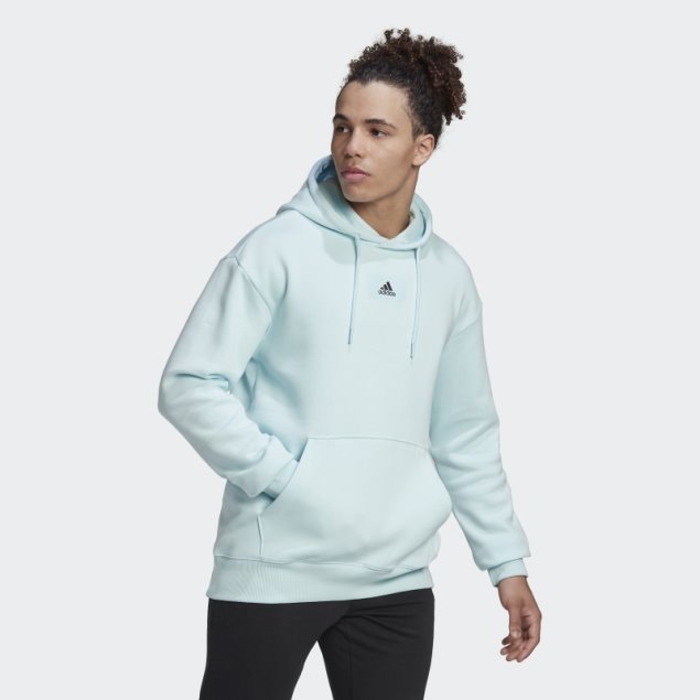 Essentials Feelvivid Sudadera Con Capucha De Forro Polar De Algodón Con Hombros Caídos Azul Adidas