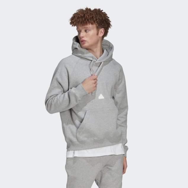 Adidas Sudadera Con Capucha Gris Medio