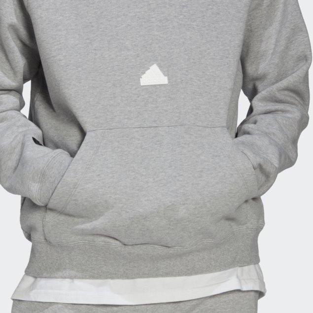 Adidas Sudadera Con Capucha Gris Medio