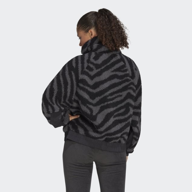 Adidas Hyperglam Fleece Zebra Chaqueta Negro Moda