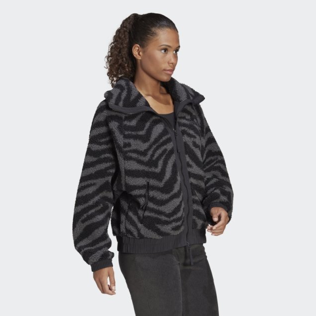 Adidas Hyperglam Fleece Zebra Chaqueta Negro Moda