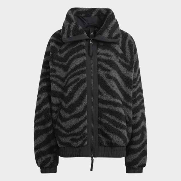 Adidas Hyperglam Fleece Zebra Chaqueta Negro Moda