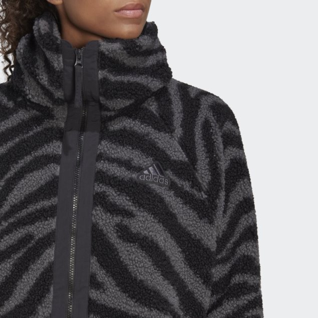 Adidas Hyperglam Fleece Zebra Chaqueta Negro Moda