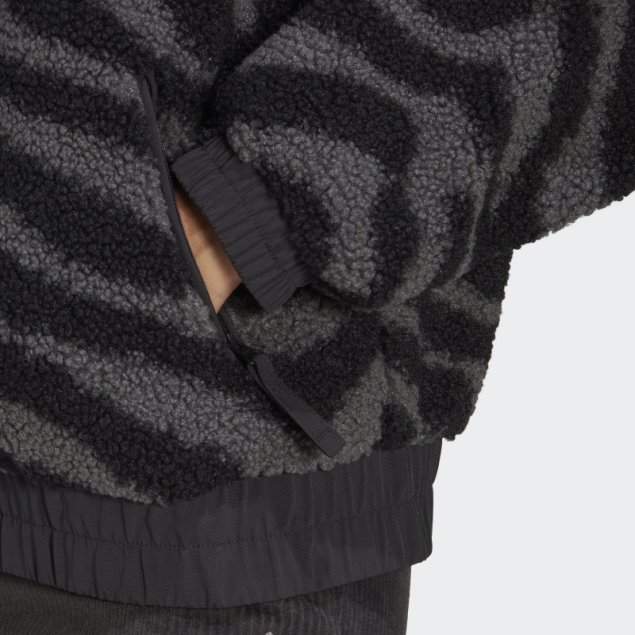 Adidas Hyperglam Fleece Zebra Chaqueta Negro Moda