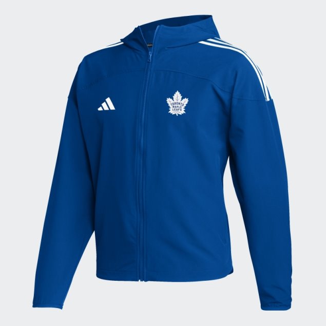 Adidas Sudadera Azul Con Capas De Hojas De Arce