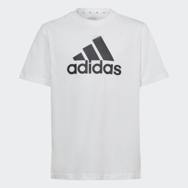 Camiseta Holgada De Algodón Con Logo Grande Adidas Essentials Blanco