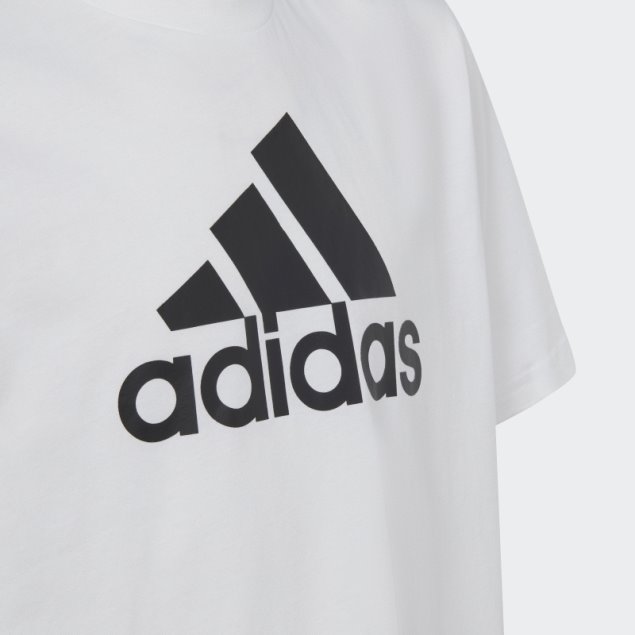 Camiseta Holgada De Algodón Con Logo Grande Adidas Essentials Blanco