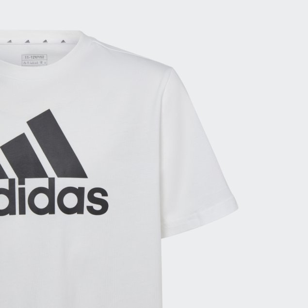 Camiseta Holgada De Algodón Con Logo Grande Adidas Essentials Blanco