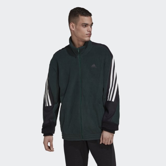Sudadera Verde De Forro Polar Con 3 Rayas De Adidas Future Icons