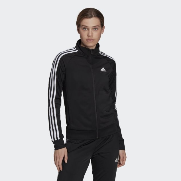 Adidas Chaqueta De Chándal De 3 Rayas En Negro Primegreen Essentials Warm-up