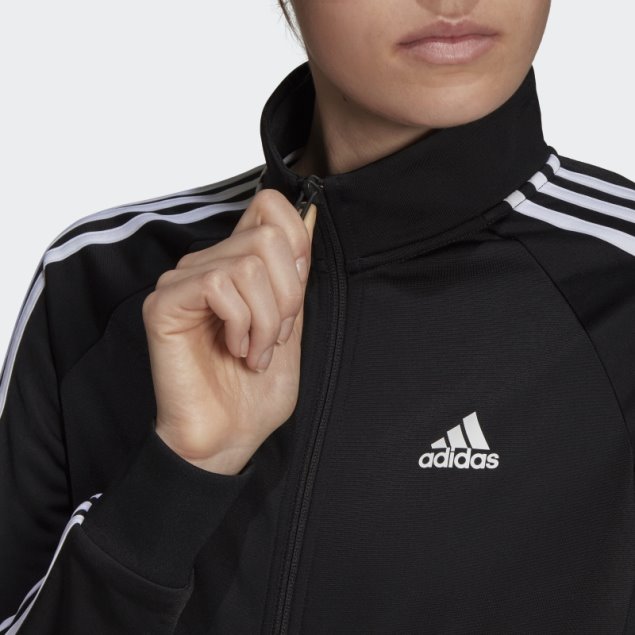 Adidas Chaqueta De Chándal De 3 Rayas En Negro Primegreen Essentials Warm-up