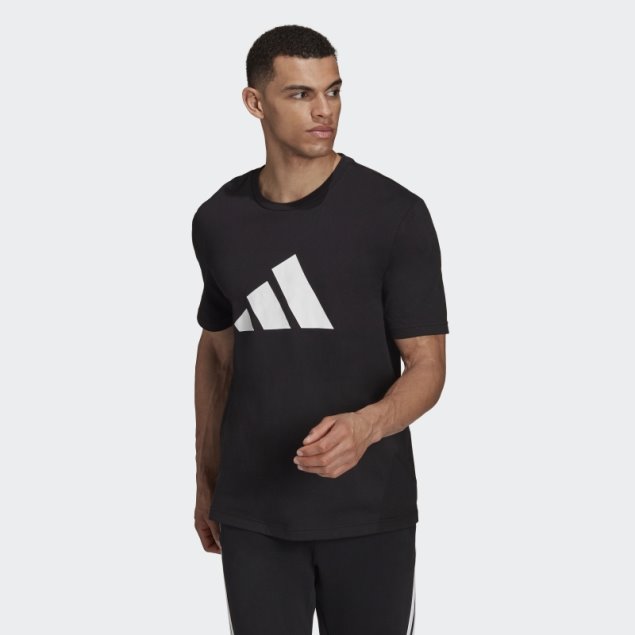 Camiseta Negra Con Gráfico De íconos Del Futuro De Adidas