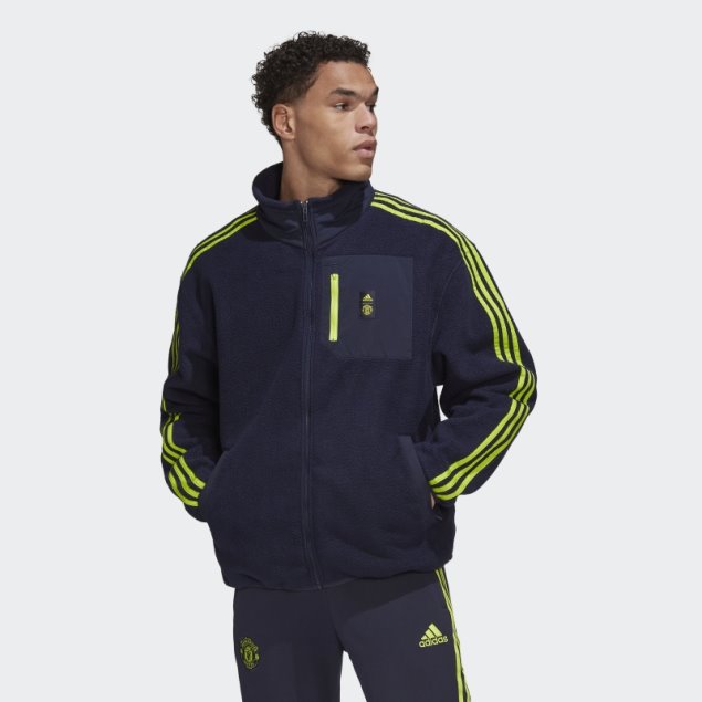 Chaqueta De Forro Polar Lifestyler Del Manchester United De Tinta Adidas