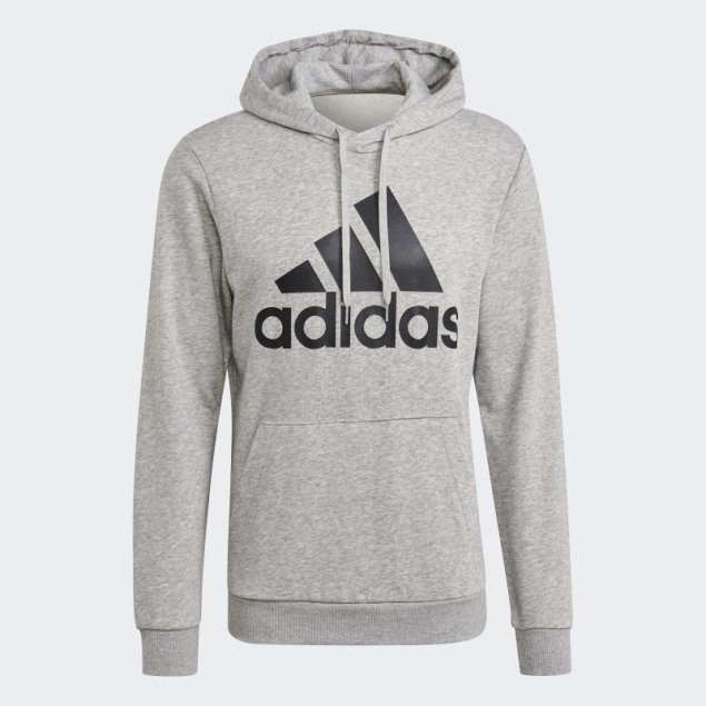 Sudadera Adidas Essentials French Terry Con Logo Grande Gris Medio