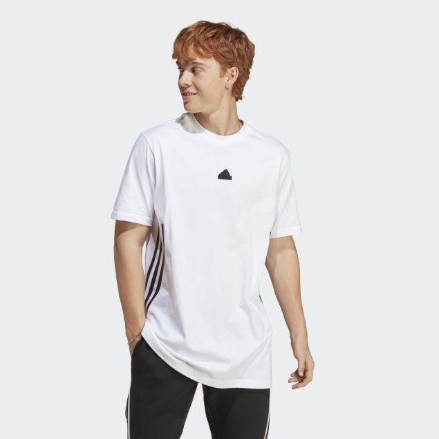 Camiseta Blanca De 3 Rayas Con íconos Del Futuro Adidas