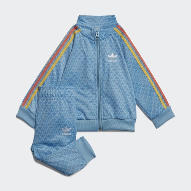 Chándal Azul Con Estampado De Monograma Adidas