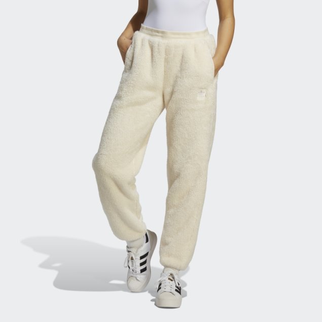 Joggers Adidas Essentials+ Fluffy Teddy Blanco