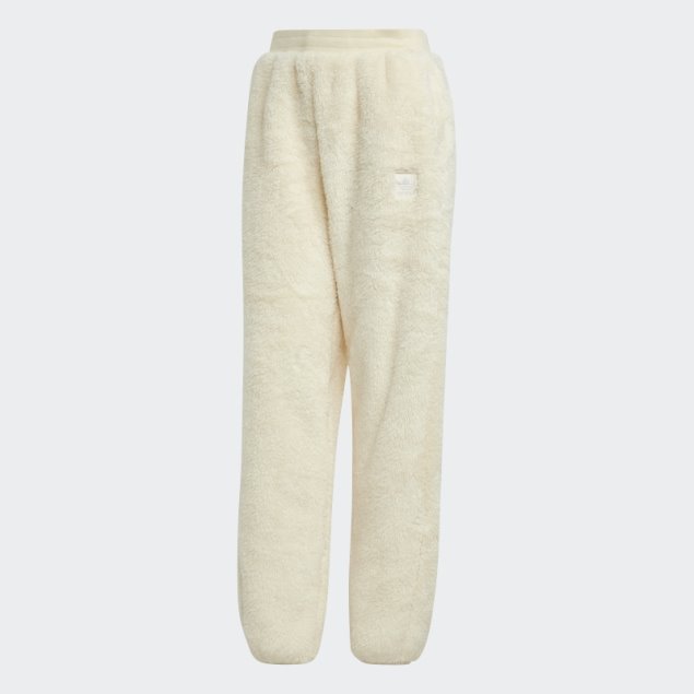 Pantalones Adidas Essentials+ Fluffy Teddy En Blanco