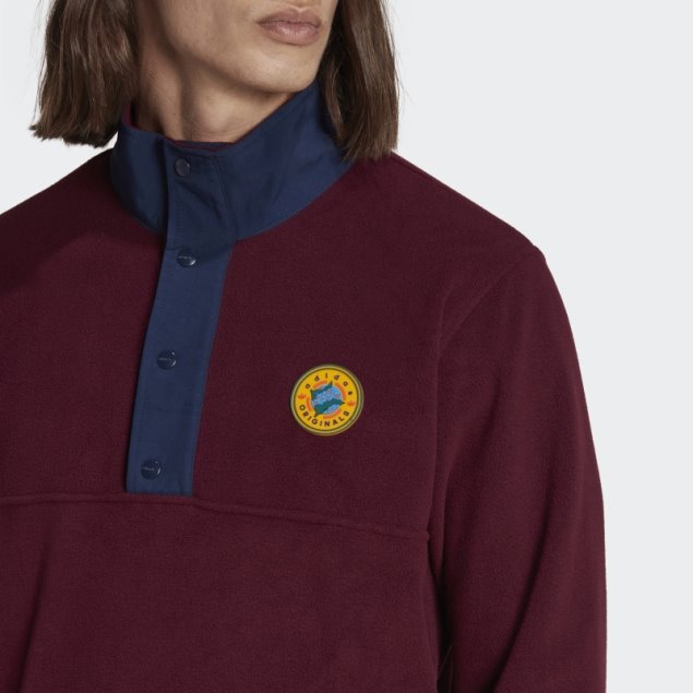 Chamarra Polar Granate Adidas Wander Hour Quarter-snap