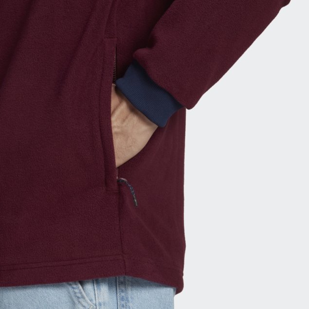 Chamarra Polar Granate Adidas Wander Hour Quarter-snap