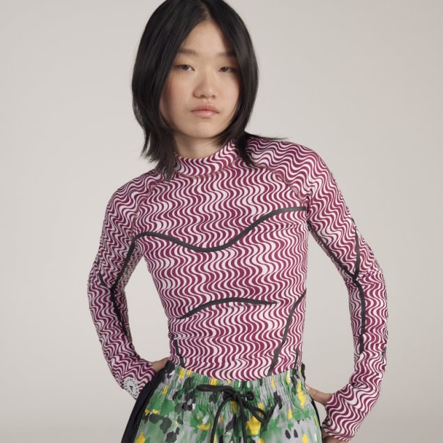 Blanco Adidas By Stella Mccartney Truepurpose Estampado De Manga Larga Caliente