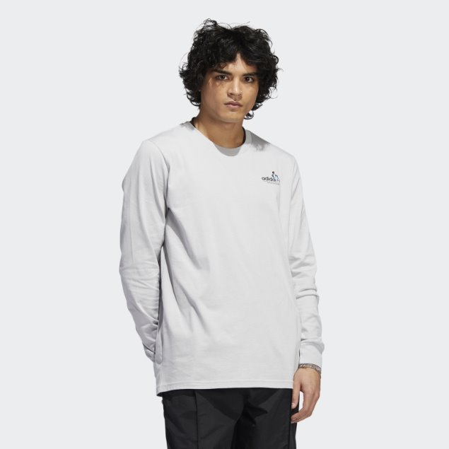 Camiseta Mettz The Steps Manga Larga Adidas Gris