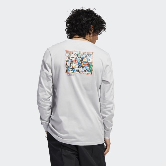 Camiseta Mettz The Steps Manga Larga Adidas Gris