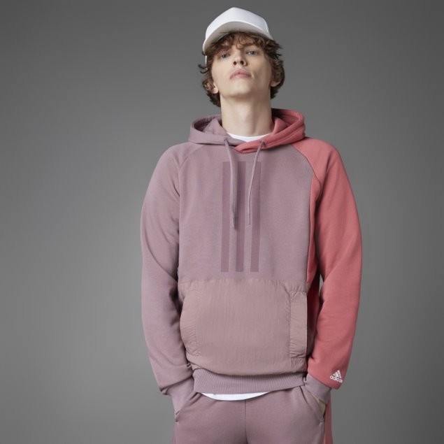 Adidas Colorblock French Terry Sudadera Con Capucha Púrpura