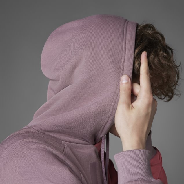 Adidas Colorblock French Terry Sudadera Con Capucha Púrpura