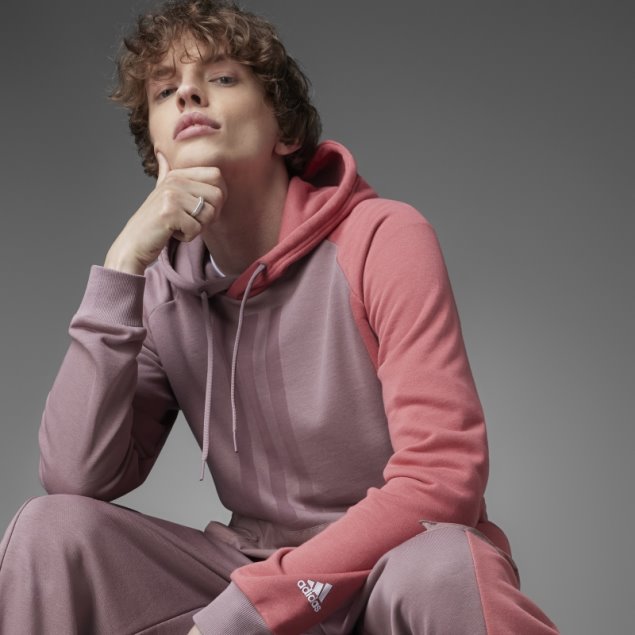 Adidas Colorblock French Terry Sudadera Con Capucha Púrpura