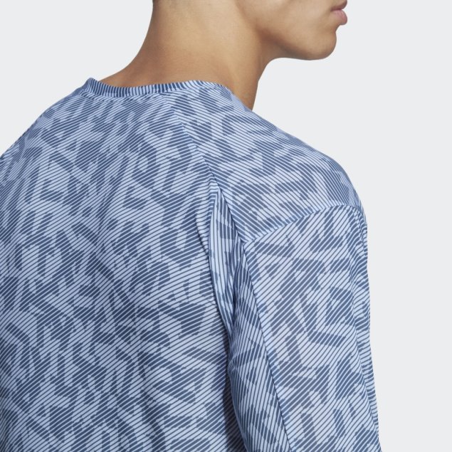 Camiseta Adidas Terrex Trail Running Manga Larga Azul Amanecer