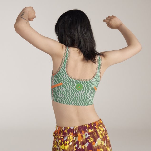 Adidas By Stella Mccartney Top Corto Estampado Truepurpose Verde Caliente