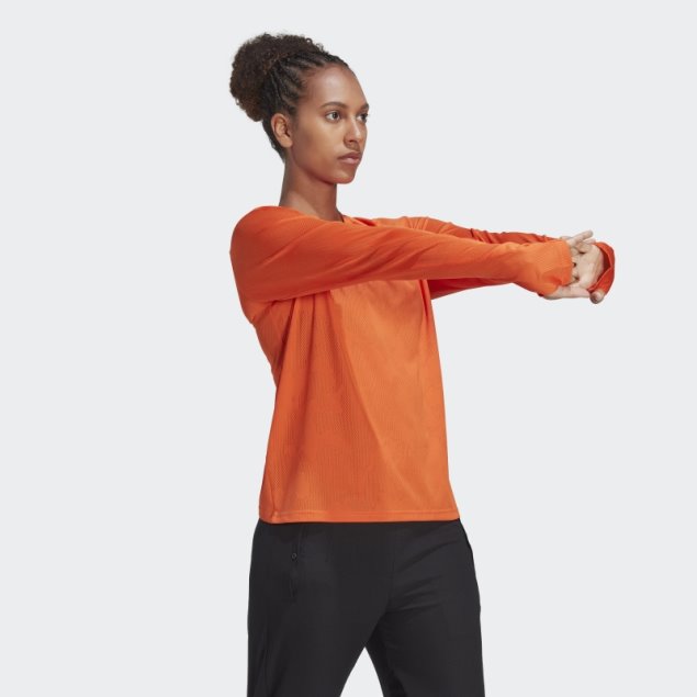 Camiseta De Manga Larga Running Made To Be Remade Naranja Adidas