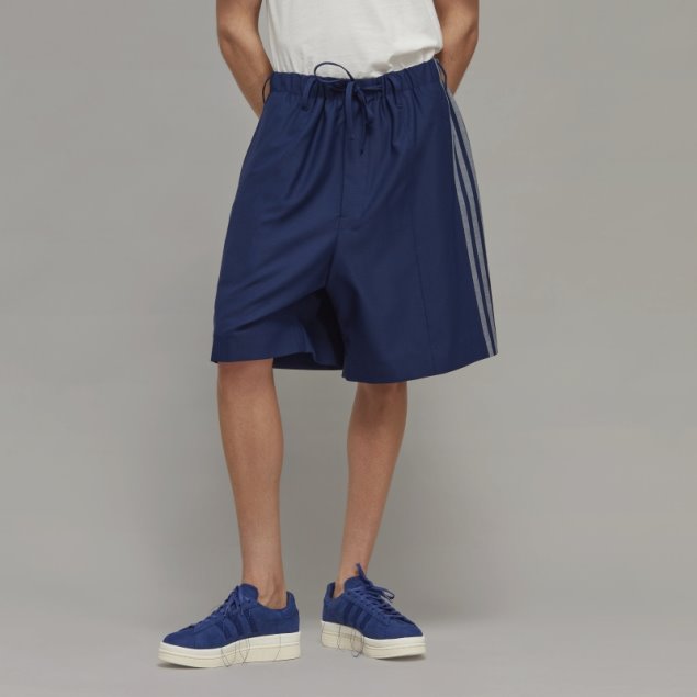 Adidas Y-3 Shorts De Vestir De Lana Refinada Con 3 Rayas
