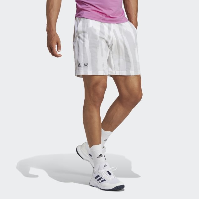 Pantalón Corto Adidas Tennis New York Graphic Blanco