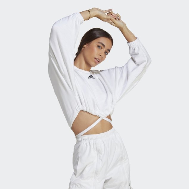 Sudadera Adidas Dance Crop Versatil Blanco