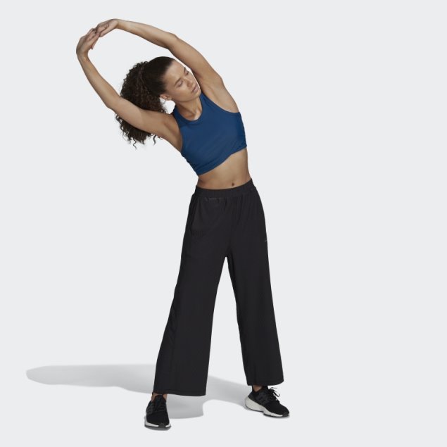 Camiseta Sin Mangas Acanalada Envuelta Yoga Studio Marino Adidas