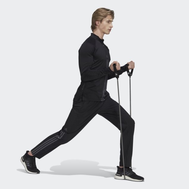 Pantalones Negros Con Cremallera Tejida Alphastrength De Adidas