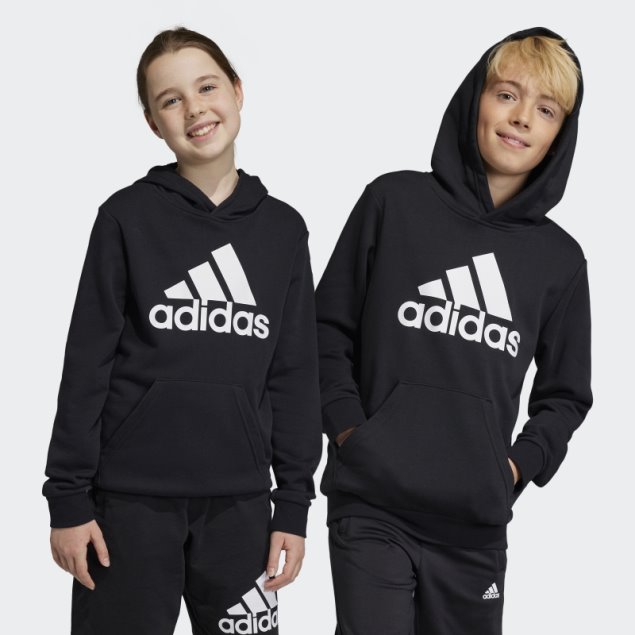 Adidas Sudadera Con Capucha De Algodón Con Logo Grande En Negro