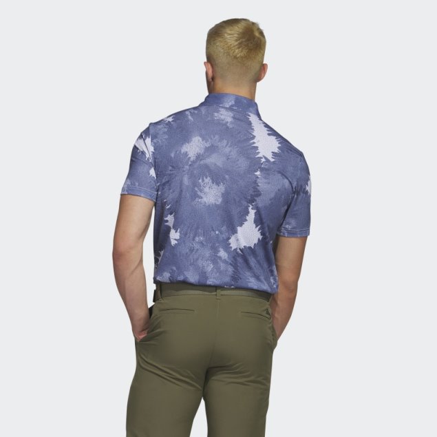 Adidas Polo De Golf De Malla Con Flores Blancas