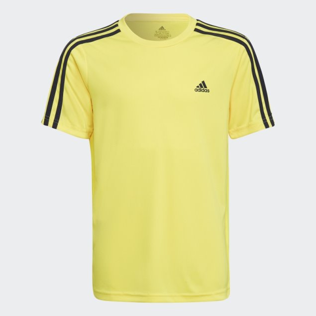 Camiseta Adidas Design 2 Move 3 Rayas Amarilla