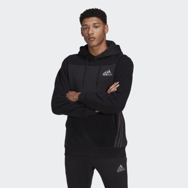 Sudadera Negra Con Capucha Adidas Essentials