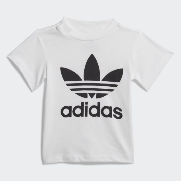 Camiseta Blanca Con Trifolio Adidas