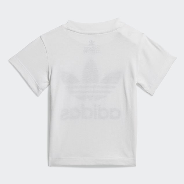 Camiseta Blanca Con Trifolio Adidas