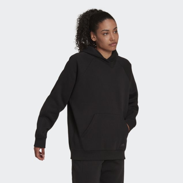 All Szn Fleece Boyfriend Sudadera Con Capucha Negro Adidas